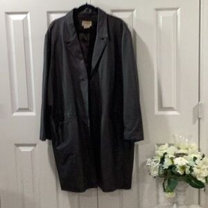 Vintage Tribeca studio brown leather trench coat